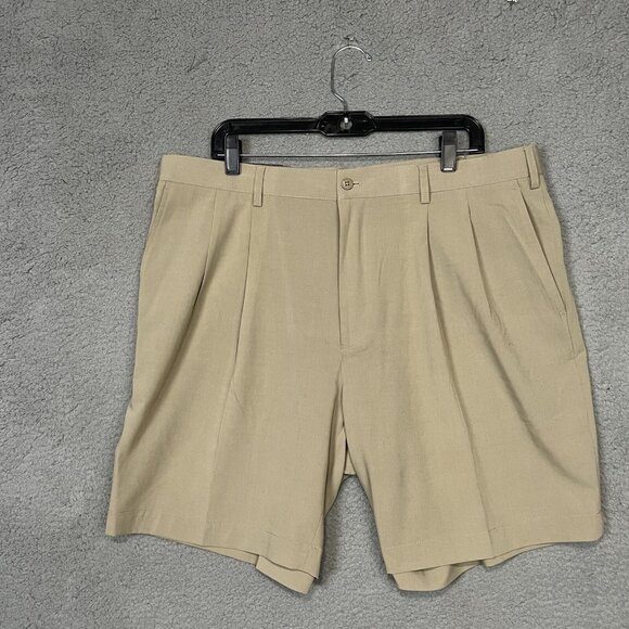 Page & Tuttle Golf Shorts Men Sz 38 Tan Chino Flat Front Golf Pants NWT - Picture 1 of 8